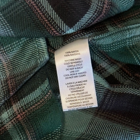 beachlunchlounge Teal and Black Plaid Blouse - Picture 5 of 7